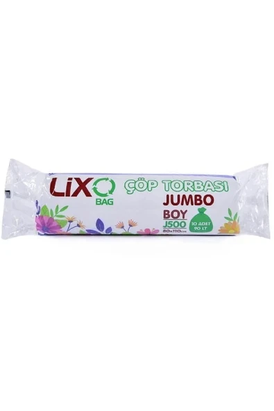 J-500 Jumbo Boy Çöp Torbası 80 x 110 cm 10 Lu Rulo x 1 Paket = 10 Adet (Siyah) ürün görseli 1