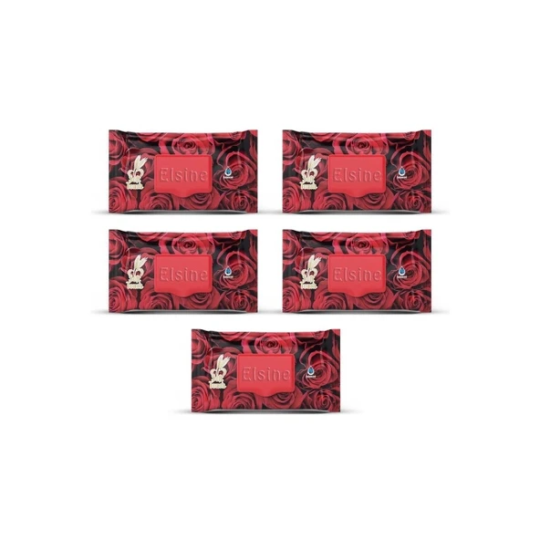 5 Paket Red Rose Islak Havlu Mendil 90 Adet Kapaklı Gül Kokulu - Resim 3