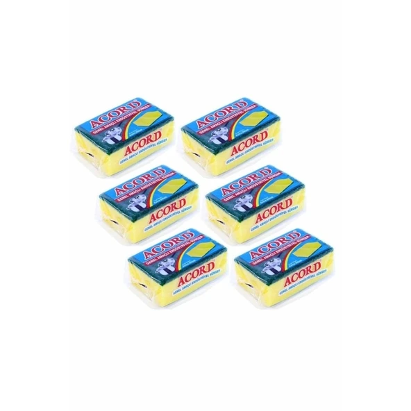 6 adet Jumbo Boy Endüstriyel Çok Amaçlı Bulaşık Süngeri 13x8x4 cm - Resim 2