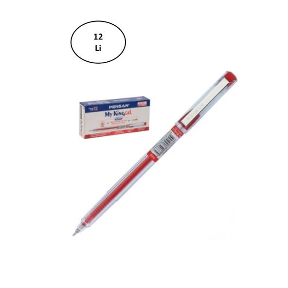 Pensan 6405 My-Kıng Jel Metal Klips Kalem Kırmızı 0,5mm 12'li - 1