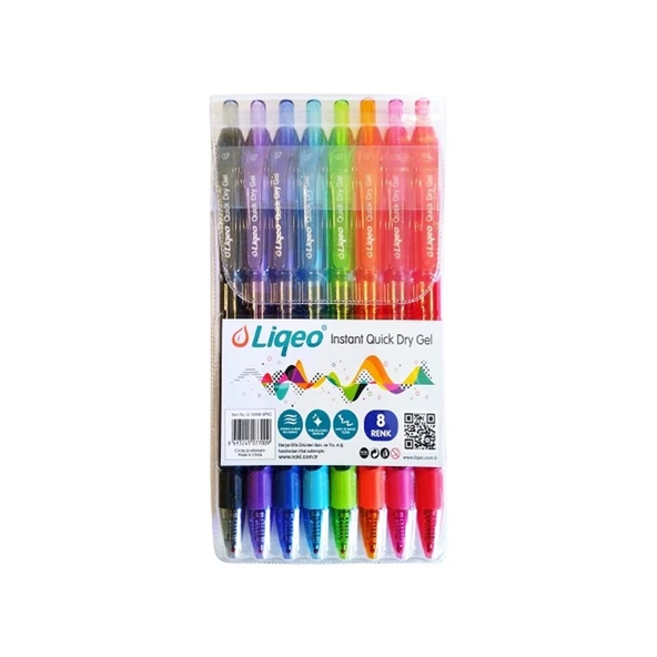 Noki Liqeo G-7008B İnstant Dry Gel Kalem 0.7 Mm 8'li Pvc - 1
