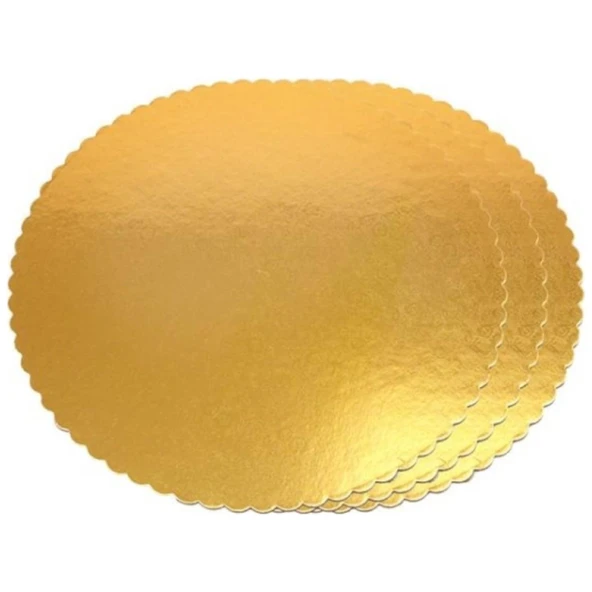 Turta Mendili / Pasta Altlığı Gold -Altın İnce Yuvarlak 22 cm 50 adet ürün görseli