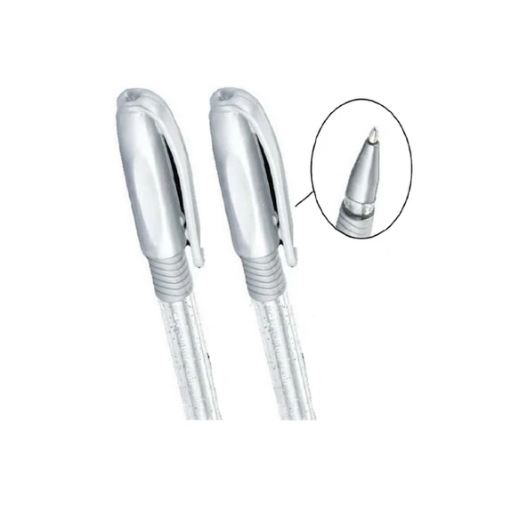 Pensan Glitter Simli Jel Kalem 1 Mm Gümüş 12'li - 2