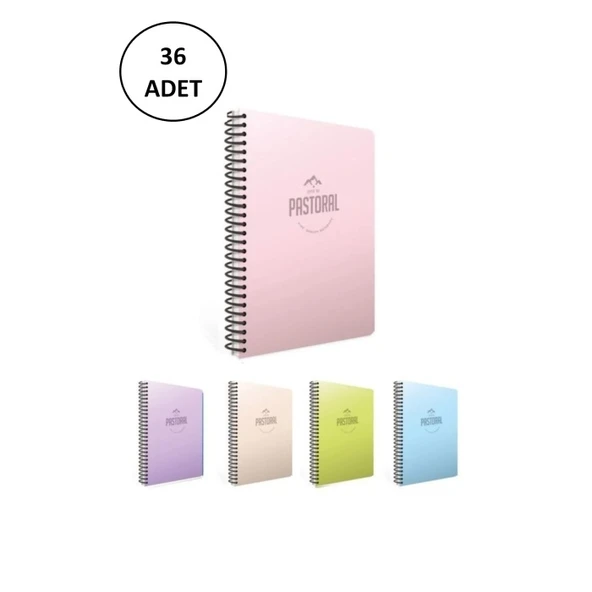 Gıpta A6 Pastoral Spiralli Plastik Kapak Defter 80 Yaprak Çizgili - 1