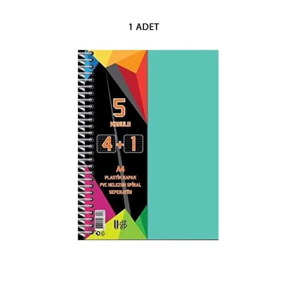 Spiralli PP Kapak 4+1 125 Yaprak Ayraçlı Defter - 1