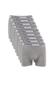9 adet Feelline Gri Pamuklu Doğal Likralı Erkek Boxer - Resim 2