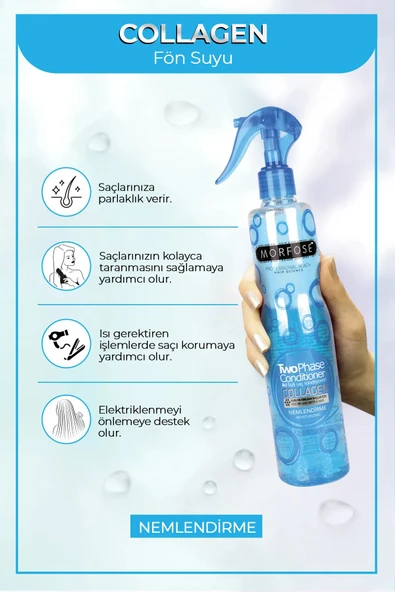 Kolajen Çift Fazlı Kondisyoner Fön Suyu 400 ML - mrfs - Resim 3
