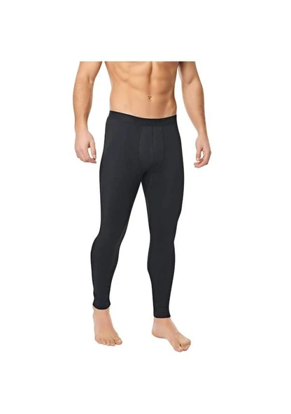Erkek İçi Pamuklu Termal Pijama Tayt İçlik Siyah - 1