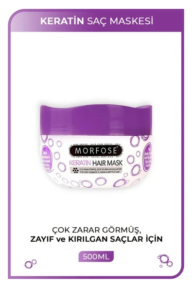 Keratin Saç Maskesi 500 ML  - Yıpranmış Saçlar için - mrfs ürün görseli 1