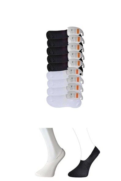 Siyah ve Beyaz Erkek Babet Çorap 9 çift ürün görseli