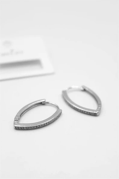 Oval Halka Küpe - Gümüş ürün görseli