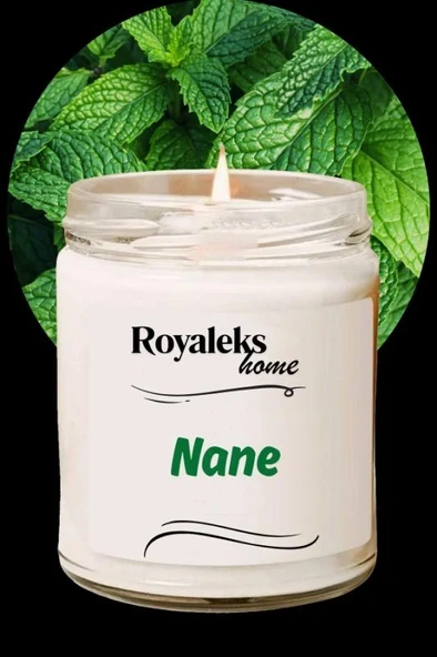 Doğal Özel Seri Kokulu Dekoratif Kavanoz Mum 210 cc - Nane Esansı - RYL ürün görseli 1
