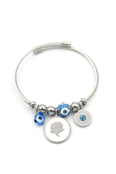 Gül Charm Bilezik - Gümüş ürün görseli