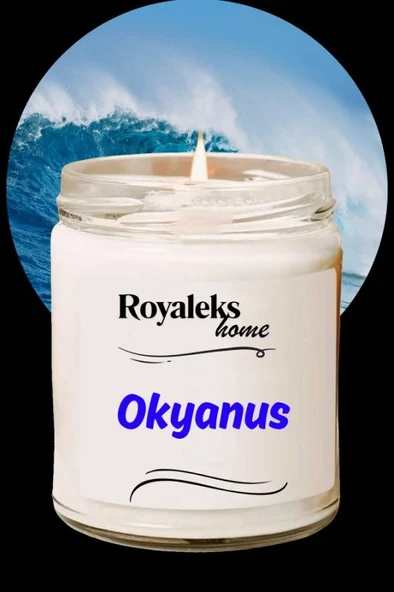 Doğal Özel Seri Kokulu Dekoratif Kavanoz Mum 210 cc - Okyanus Esansı - RYL ürün görseli 1