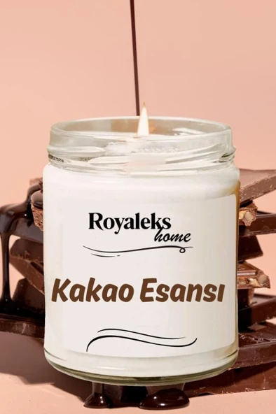 Doğal Özel Seri Kokulu Dekoratif Kavanoz Mum 210 cc - Kakao Esansı - RYL - 3