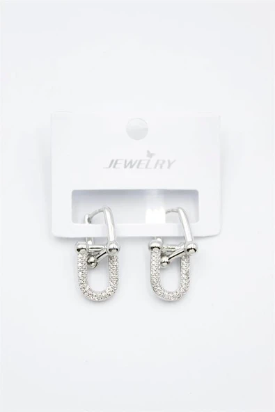 Tf Zincir Küpe - Gümüş ürün görseli