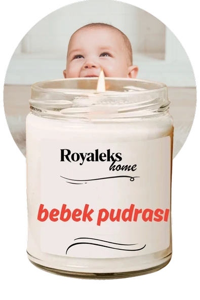 Doğal Özel Seri Kokulu Dekoratif Kavanoz Mum 210 cc - Bebek Pudrası - RYL ürün görseli 1