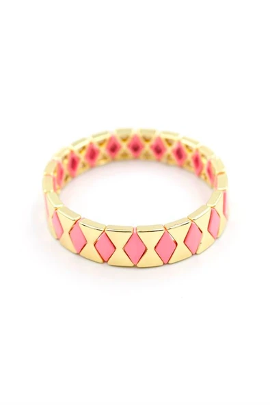 Lastikli Porselen Bilezik - Pembe ürün görseli 1