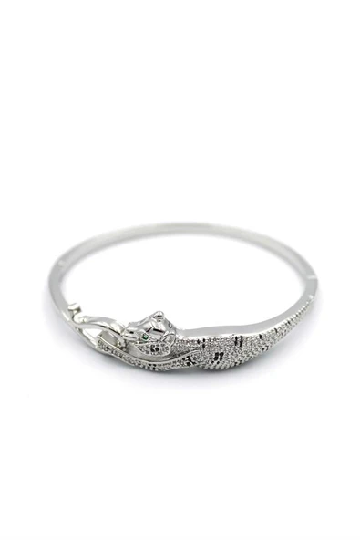 Zirkon Leopar Bilezik - Gümüş - Resim 2