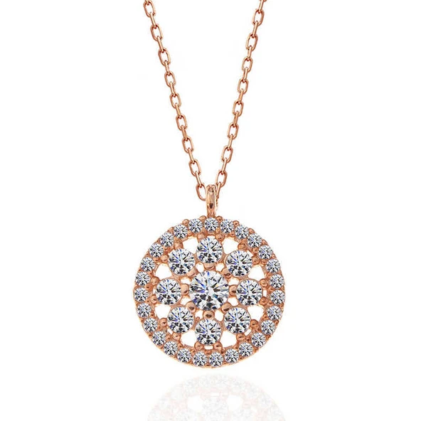 ​Gümüş Rose Çiçek Kadın Kolye ürün görseli 1