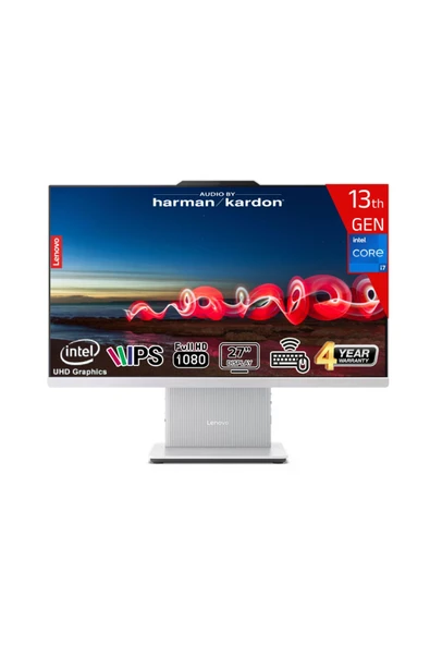 LENOVO i7-13620H 16GB DDR5 256GB SSD 27 FHD IPS Win11Pro F0HM004JTR-16256W Beyaz AIO Bilgisayar ürün görseli