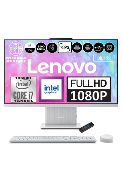 LENOVO Ideacentre I7-13620H 32GB 512GB SSD 27 Inc Fhd IPS W11HOME F0HM0048TRH10+ZETTABELLEK ürün görseli