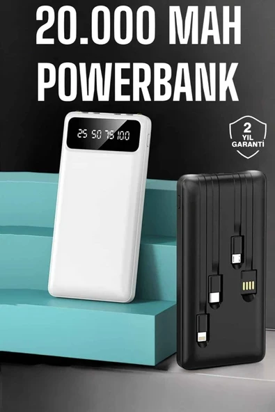 Powerbank 20.000 Mah Dijital Göstergeli LCD Ekran Uzun Pil Ömrü ürün görseli 1