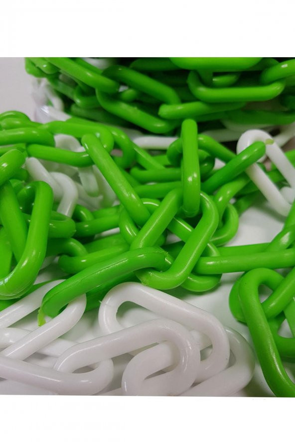 6 Mm 5 Metre Yeşil Beyaz Plastik Tafik/Park Zincir - 5