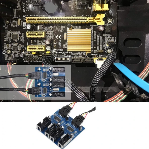 9 Pin USB 2.0 Çoklayıcı Anakart için 4 Port USB 2.0 Çoklayıcı - 4