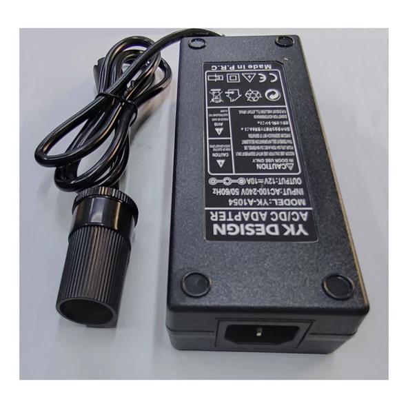 220v to 12v 10A Araç çakmaklık Ac / Dc Dönüştürücü Adaptör ürün görseli 1