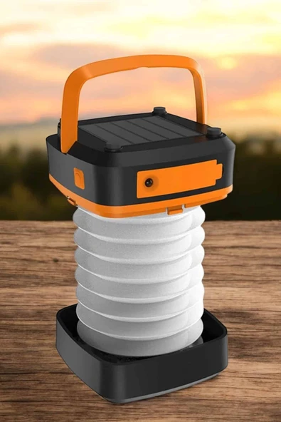 Güneş Enerjili Led Lamba Kamp Lambası Katlanabilir Lamba USB Şarjlı - Resim 2