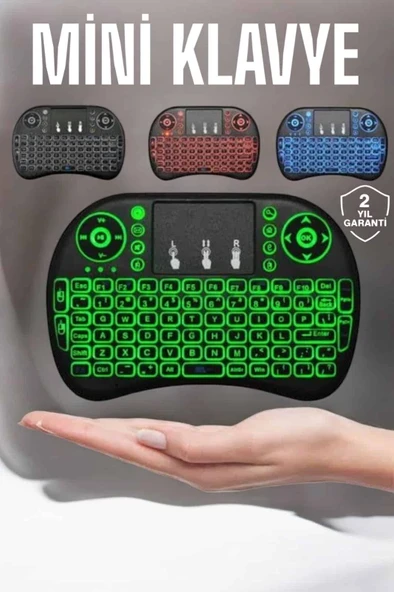 TV Uyumlu Mini Klavye Q Klavye Işıklı Tüm Cihazlara Uyumlu ürün görseli 1