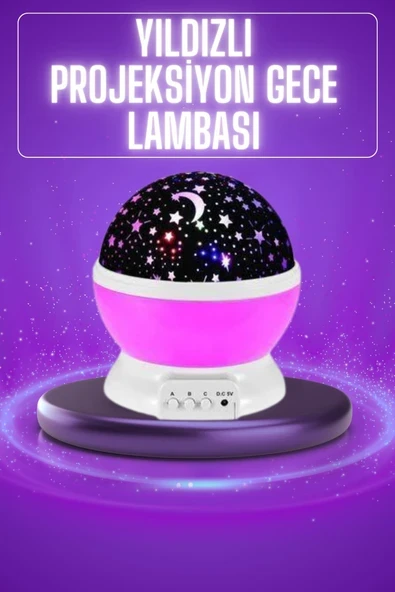 Yıldız Görünümlü Gece Lambası Renkli Masa Lambası Gökyüzü Projeksiyon ürün görseli 1