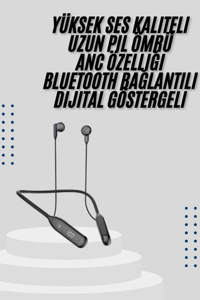 Bluetooth Kulaklık Kablolu Android ve İOS Uyumlu ANC Özellikli 100 saat sarj - 2