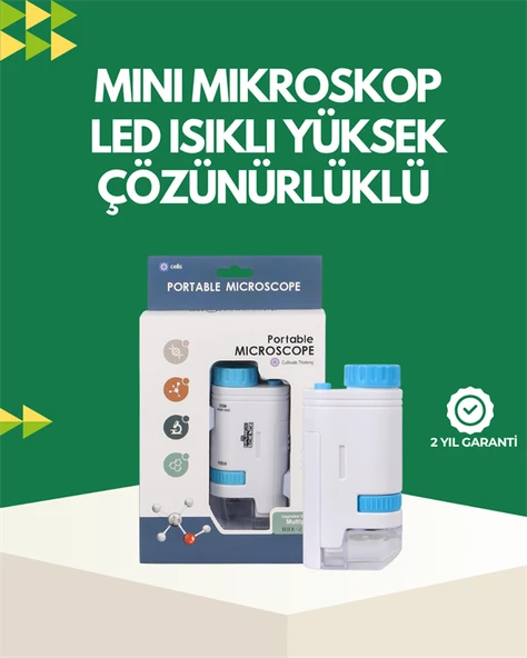 LED Aydınlatmalı 80–200 Kat Büyütmeli Cep Mikroskop ürün görseli