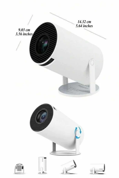 Ayaklı Projeksiyon Taşınabilir Mini Projektör Sinema Projektörü Android - 2