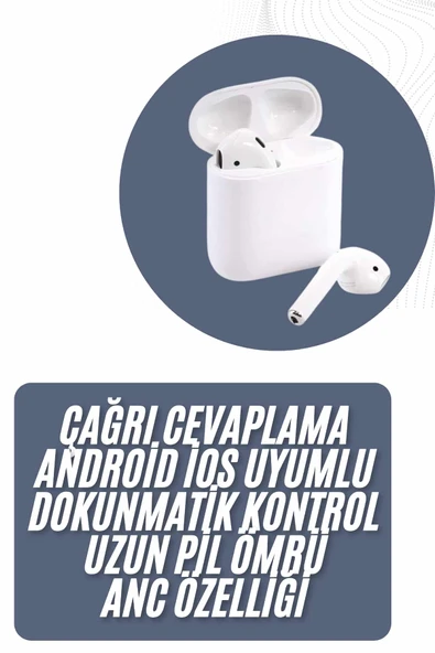 2025 Model Çağrı Cevaplayabilen Bluetooth Kulaklık Beyaz Dokunmatik Kontrol - Resim 2
