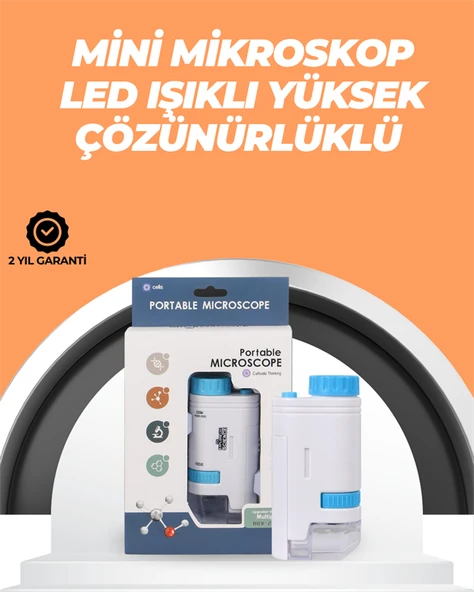 Portatif El Mikroskop – LED Işıklı, Aynı Anda Net Odaklama ürün görseli