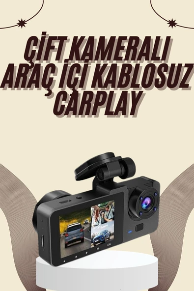 Gece Görüşlü DVR 3 Lensli Araç İçi Sürüş Kamerası Video Kaydedici ürün görseli