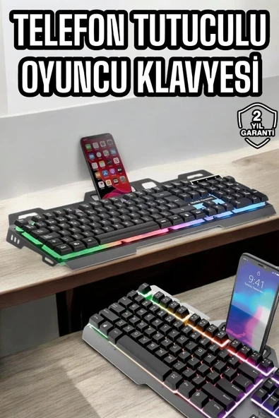 Oyuncu Klavyesi Q Klavye RGB Işıklı Mouse Hediyeli ürün görseli 1