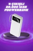 Powerbank Şarj Cihazı 4 Çıkışlı 20.000 MAH Powerbank Taşınabilir Çoklu Giriş - Resim 2