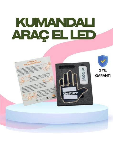 Yüksek Görünürlüklü Otomobil Jest Işığı – 3 Modlu LED Arka Cam Aksesuarı, Pratik ve Eğlenceli ürün görseli 1