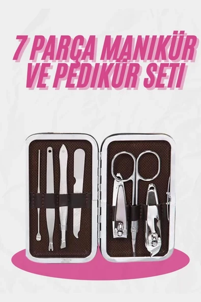 Deri Çanta Hediyeli 7 Parça Manikür-Pedikür Tırnak Bakım Seti ürün görseli 1