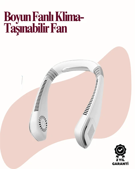 Kanatsız Boyun Tipi Fan | Giyilebilir Serinletici, Düşük Sesli, Hafif ABS Gövde, USB Şarj Edilebilir ürün görseli 1