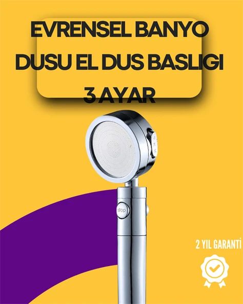 Sağlam Metal Hortum Bağlantılı, 360° Hareketli Duş Başlığı ürün görseli