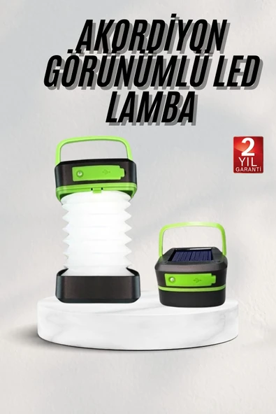 Katlanabilir Kamp Lambası Akordiyon Lamba Şarjlı 3 Kademeli Solar ürün görseli