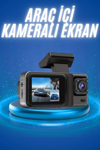 Ekranlı Sürüş Kaydedici DVR Ön ve Arka Kameralı Full HD Çözünürlüklü ürün görseli