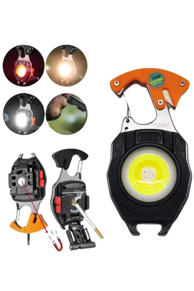 El Feneri LED Anahtarlık Çok Fonksiyonlu Mini Çakmak Özellikli - Resim 2
