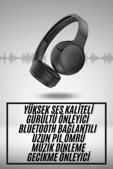 Yeni Nesil Kulak Üstü Bluetooth Kulaklık Type-C Girişli Yüksek Ses Kaliteli - 2