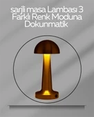 USB Şarjlı Dokunmatik LED Masa Lambası – 3 Renk Modu & Dimmer - Resim 2
